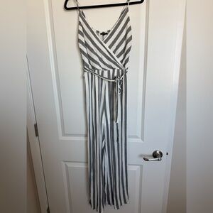 Striped Grey and White Jumpsuit